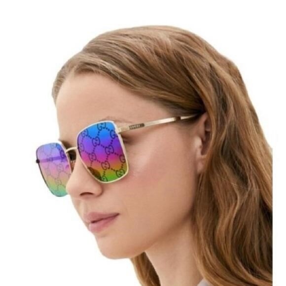 New Authentic GUCCI Multicolor Square Ladies Sunglasses GG0802S 004 57 main image 7